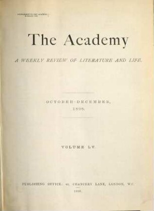 The academy. 55. 1898