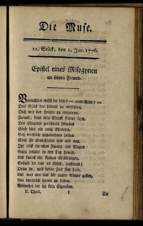 11. Stück, den 1. Jun. 1776. - 15. Stück, den 29. Jun. 1776.