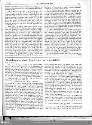 "Besichtigung ohne Kaufzwang gern gestattet"