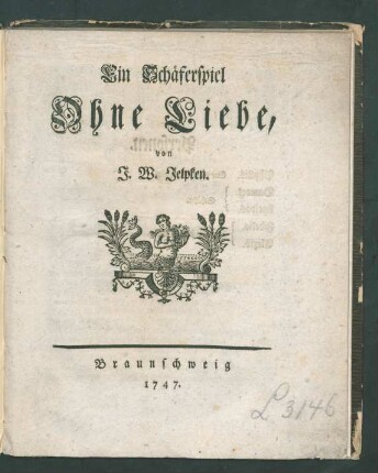 Ein Schäferspiel Ohne Liebe