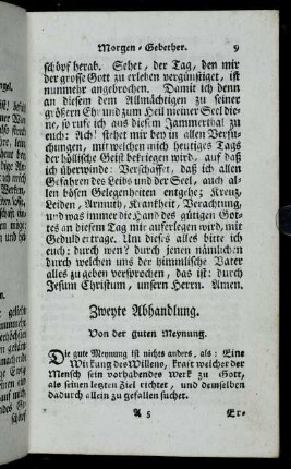 Zweyte Abhandlung. Von der guten Meynung