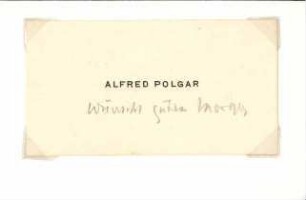 Visitenkarte Alfred Polgar