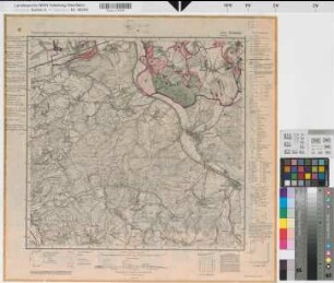 Katasteramt Soest  Kreis Soest, Meßtischblatt Neheim 4513, Farbige Einzeichnung mit Namensliste