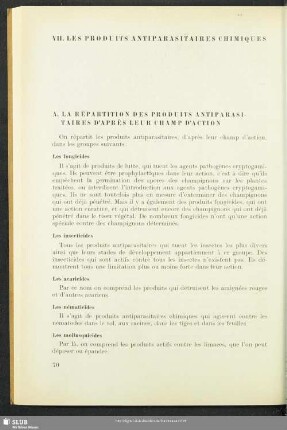 VII. Les Produits Antiparasitaires Chimiques