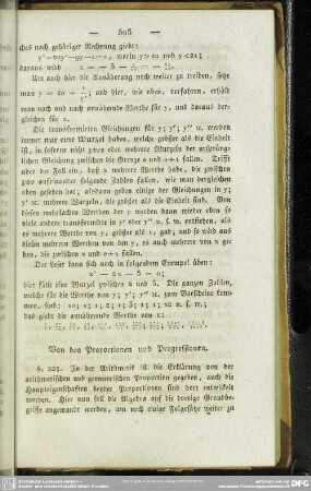 Von den Proportionen und Progressionen