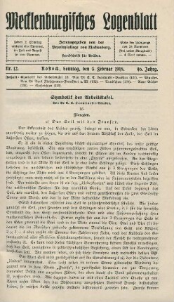Nr. 12. Rostock, Sonntag, den 3. Februar 1918.