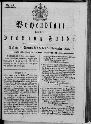 Nr. 45, Ausgabe vom 5. November 1825