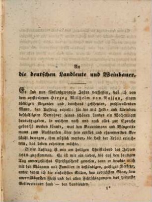 Blätter aus Nassau : Deutschen Landleuten und Weinbauern gewidmet von Wilhelm Albrecht, 1