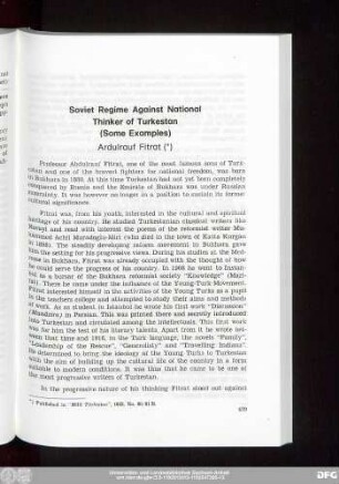 Soviet Regime Against National Thinker of Turkestan (Some Examples)