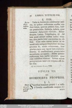 Titulus VII. De Hominibus Propriis.