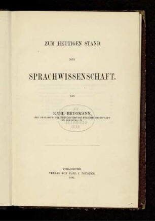 Zum Heutigen Stand Der Sprachwissenschaft