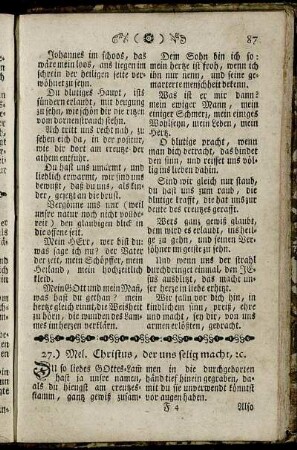 27.) Mel. Christus, der uns selig macht, etc.