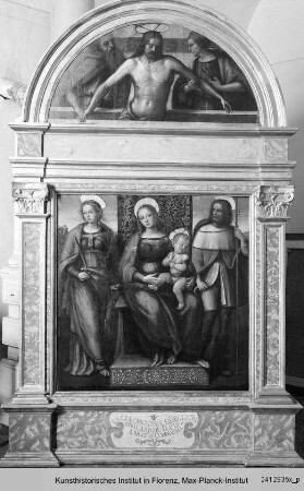 Maria mit Kind und den Heiligen Katharina von Alexandrien und Rochus und dem Schmerzensmann