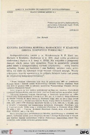 8: Kruchta zachodnią kościoła Mariackiego w Krakowie (genezą kompozycji formalnej)