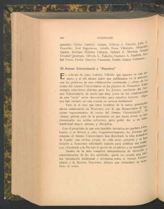 El Ateneo Universitario y "Nosotros"