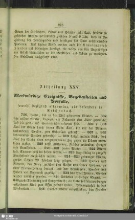 Abtheilung XXV. [XXVI.] Merkwürdige Ereignisse, Begebenheiten und Vorfälle, ...