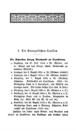 I. Die Evangelischen Quellen.