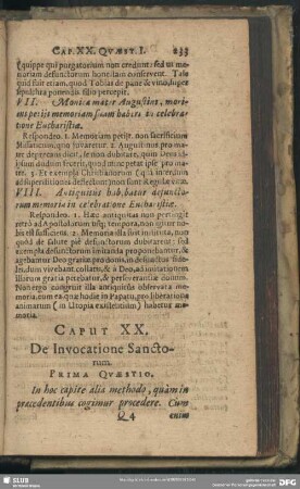 Caput XX. De Invocatione Sanctorum