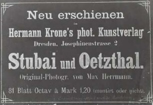 Aushang der Firma Krone (Werbematerial für Original-Photographien)