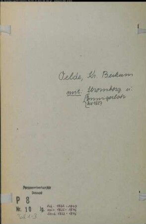 Zivilstandsregister der Juden für die Gemeinden Oelde, Ennigerloh und Stromberg (bis 1827) (G 1822-1847) (Gemeinde: Oelde, Kreis Beckum)