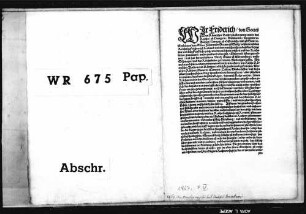 Kaiser Friedrich III. freit Graf Ulrich V. von fremden Gerichten.