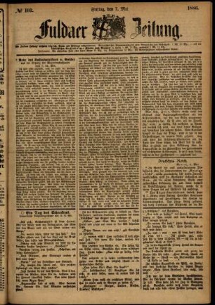 Ausgabe vom Freitag, den 07. Mai 1886.