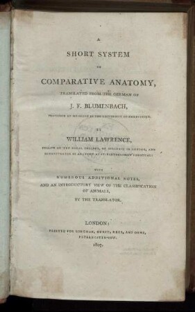 A short system of comparative anatomy