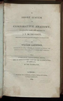 A short system of comparative anatomy