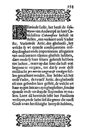 Beminde Leser, het heeft de Iesuwyten van Andwerpé [...]