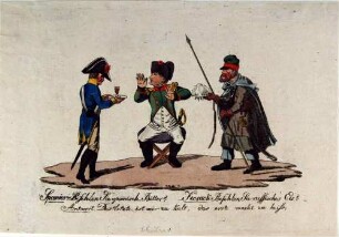 Napoleon-Karikatur: "Spanischer Bitter und russisches Eis"