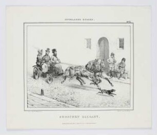 Droschky elegant, Blatt 5 der Folge "Attelages Russes"