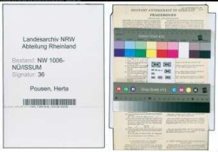 Entnazifizierung Herta Pousen , geb. 06.03.1905 (Naeherin)