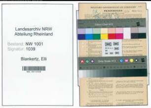 Entnazifizierung Elli Blankertz, geb. 29.06.1906 ()