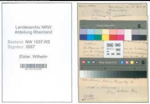Entnazifizierung Wilhelm Etzler , geb. 14.07.1902 (Angestellter)