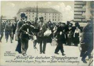 Ankunft deutscher Kriegsgefangener aus Frankreich in Luzern