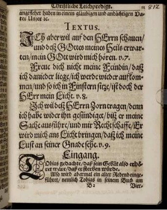 Textus. Eingang