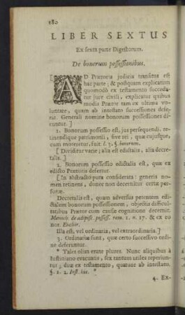 Liber sextus. Ex sexta parte Digestorum. De bonorum possessionibus.