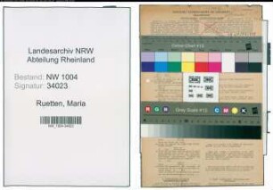 Entnazifizierung Maria Ruetten , geb. 22.06.1896 (Verkaeuferin)