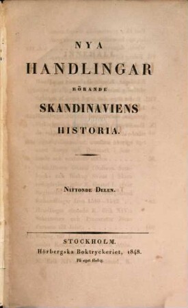Handlingar rörande Skandinaviens historia, 29. 1848