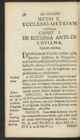 Sectio II. Ecclesio-Metriam exhibens.