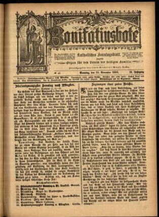 Ausgabe vom Sonntag, den 15. November 1896.
