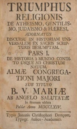 1: De historia a mundo condito usque ad christum natum