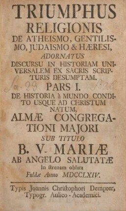 1: De historia a mundo condito usque ad christum natum