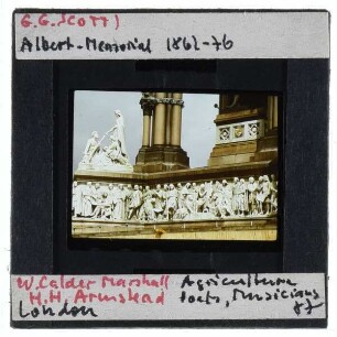 London, Kensington Gardens, Albert Memorial,London, Armstead, Parnassus-Fries am Albert Memorial,London, Calder Marshall, Allegorie der Landwirtschaft am Albert Memorial