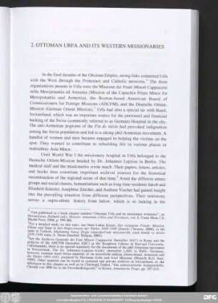 2. Ottoman Urfa And Its Western Missionaries