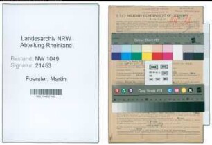 Entnazifizierung Martin Foerster , geb. 08.04.1907 (Ingenieur)