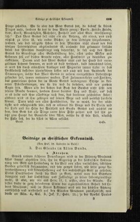 Beiträge zu christlicher Erkenntniß