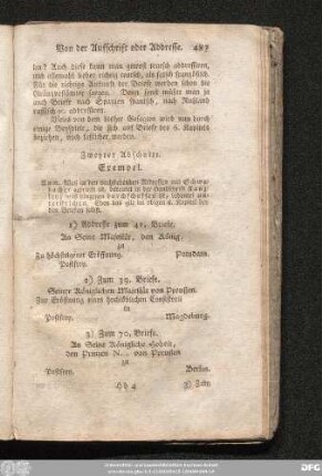 Zweyter Abschnitt. Exempel.