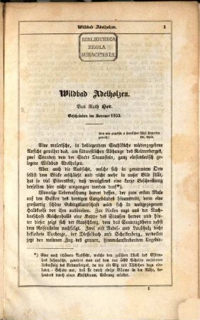 Wildbad Adelholzen : Geschrieben im Sommer 1853