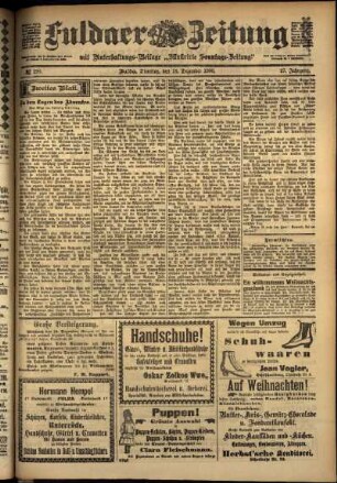 Zweite Ausgabe vom Dienstag, den 18. Dezember 1900.